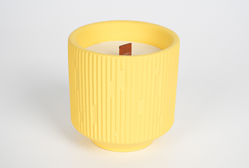 Yellow Jar-shaped elegant style Ceramic Jar Candle