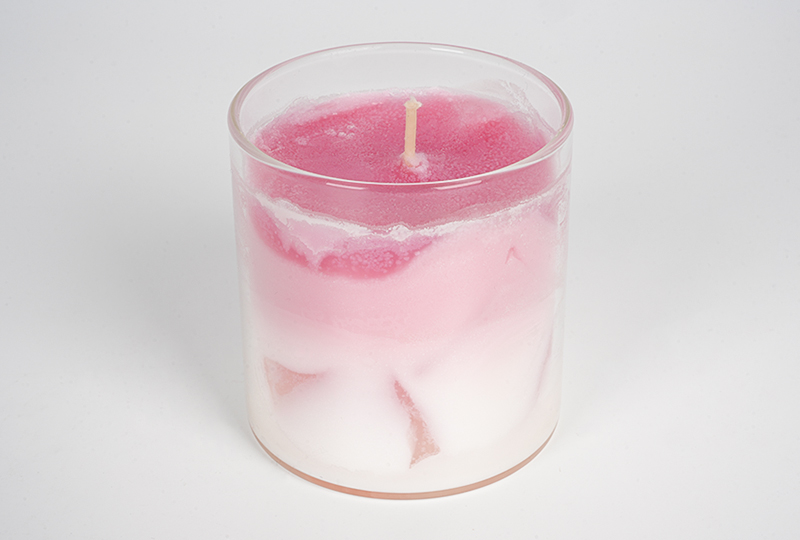 Frosted Glass Wood-Wick Art Candle