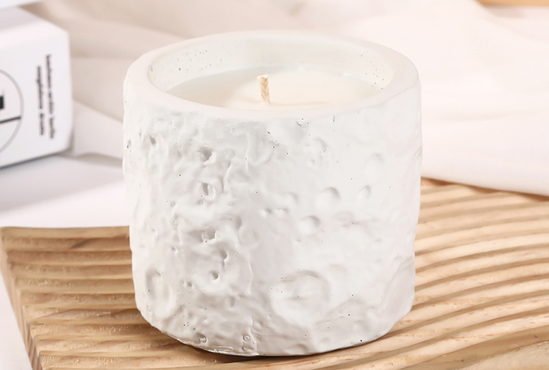 Textured Matte Colored Cement Jar Candle