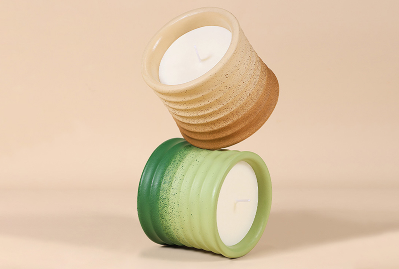 Textured Gradient Glaze Ceramic Jar Candle