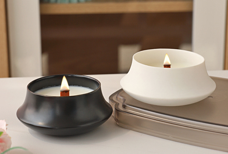 Matte Wide Mouth Single Wick Ceramic Jar Candle