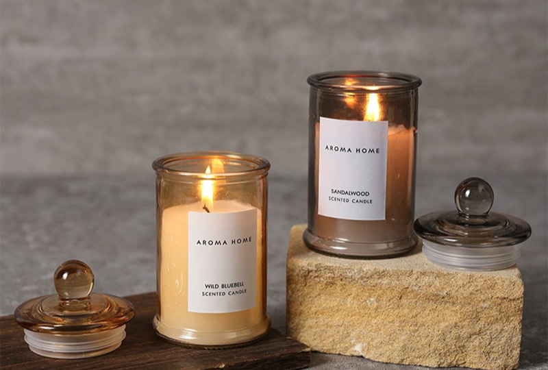 Lidded Aromatherapy Scented Glass Jar Candle