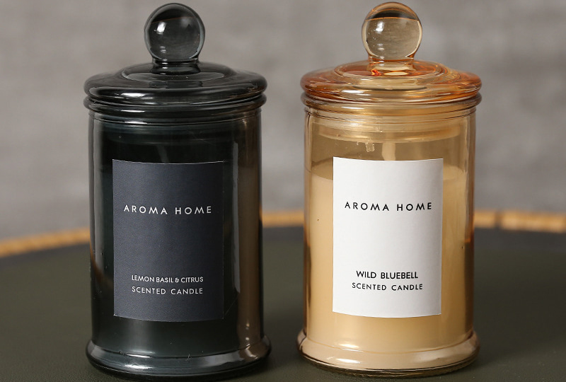 Lidded Aromatherapy Scented Glass Jar Candle